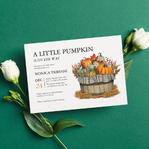 Minimalistisk babystövel för liten Pumpkin-blomma Inbjudningar