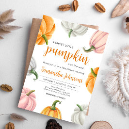 Minimalistisk babystövel för Pumpkin Fall Inbjudningar