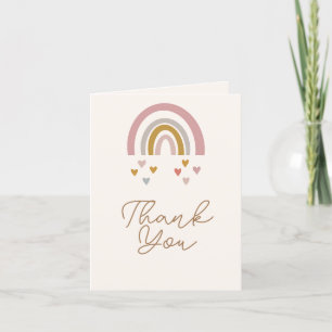 Minimalistisk babystövel för rosa och Guld Tack Kort