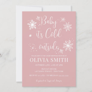 Minimalistisk babystövel för Winter Snöflingor-fli Inbjudningar