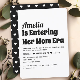 Minimalistisk babystövel i svart vit modern Mamma Inbjudningar