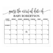 Minimalistisk babyvisare Gissa förfallodatumkalend