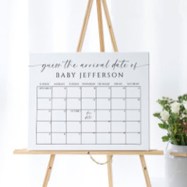 Minimalistisk babyvisare Gissa förfallodatumkalend Poster