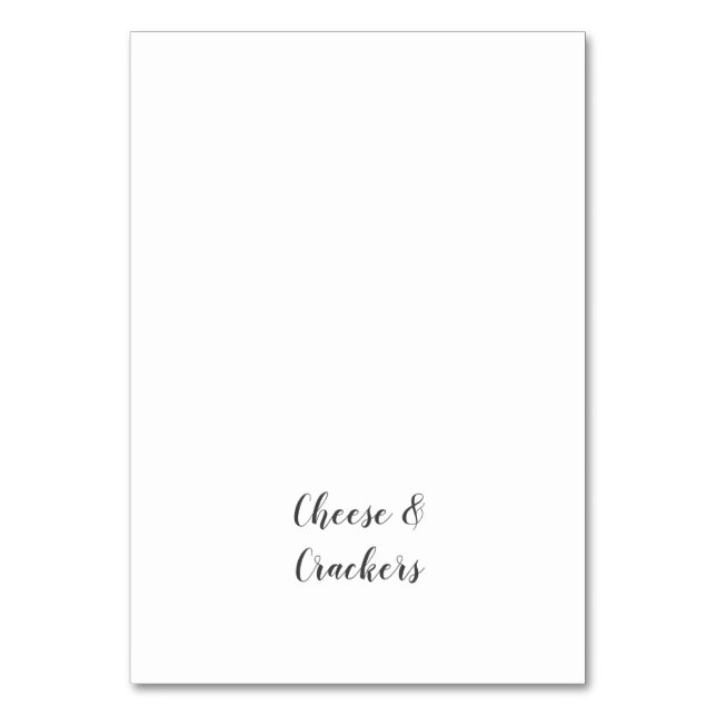 Minimalistisk babyvisningsprogram - Buffet Food La Bordsnummer (Framsidan)