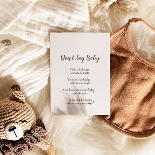 Minimalistisk babyvisningsprogram Säg inte Baby-sp Poster