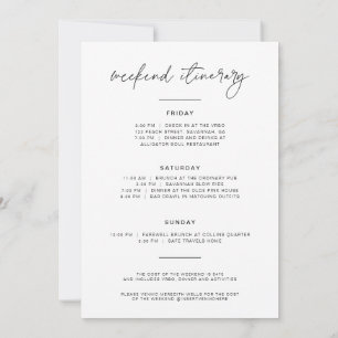 Minimalistisk Bachelorette Helg Inbjudan + kontine