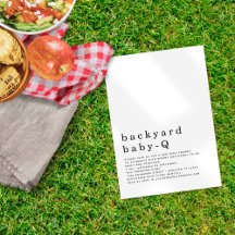 Minimalistisk backyard Baby Q BBQ Shower