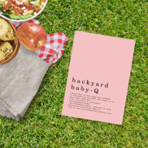 Minimalistisk backyard Baby Q BBQ Shower Rosa