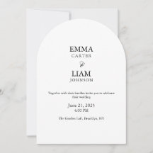 Minimalistisk bågbröllopsinbjudan redigerbar elega