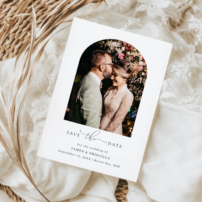 Minimalistisk båge foto bröllopsinbjudan inbjudningar (Skapare uppladdad)