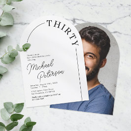 Minimalistisk Båge Vuxen 30-årsdag Inbjudningar