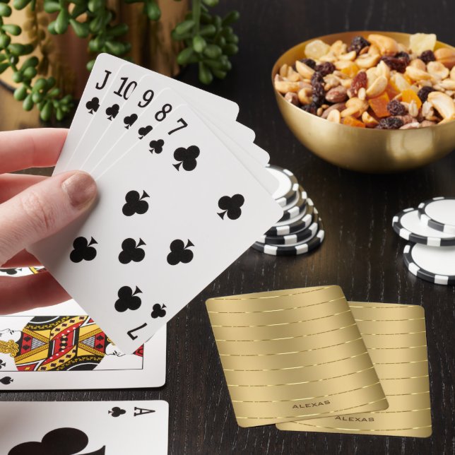 Minimalistisk bakgrund för metalliska guld casinokort (På plats)