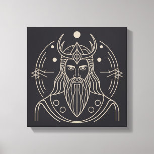 Minimalistisk Baldr Norse God Vector Art Canvastryck