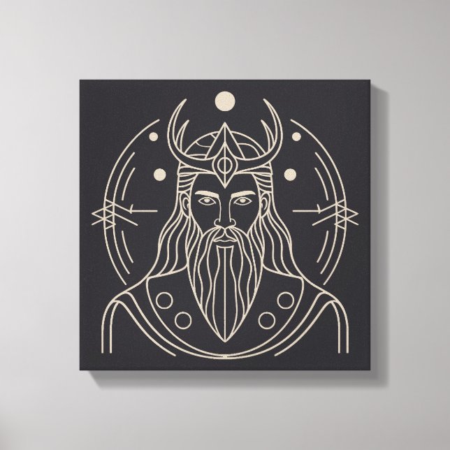 Minimalistisk Baldr Norse God Vector Art Canvastryck (Framsida)