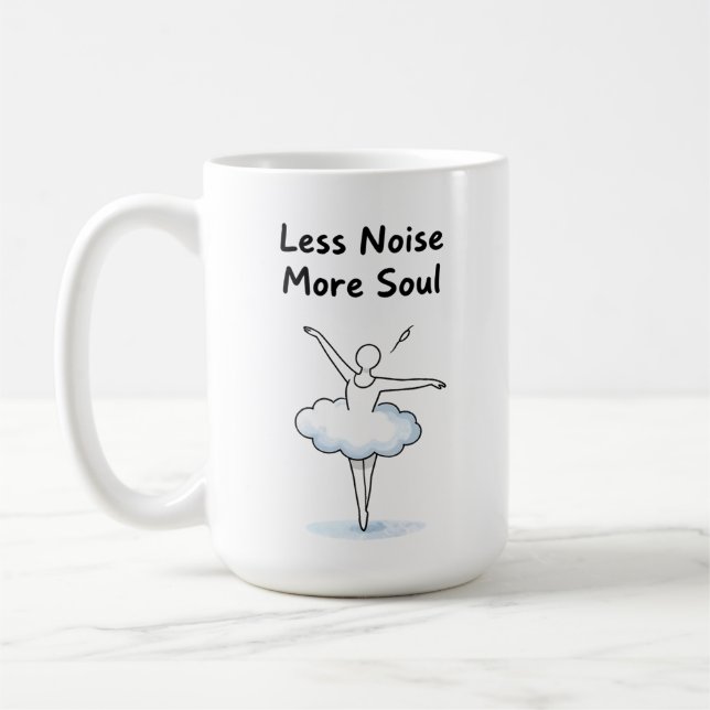 Minimalistisk Balettdansare Själ Citat Konst Kaffemugg (Vänster)