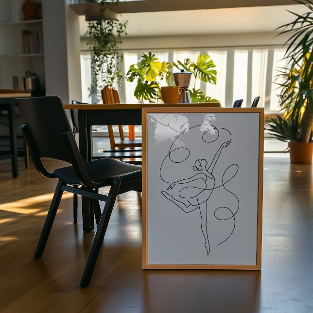 Minimalistisk Ballerina Linje Konsttryck  Poster (Skapare uppladdad)