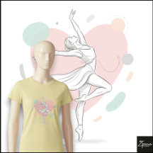 Minimalistisk ballerinaskiss Pastell Hjärtbakgrund
