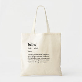 Minimalistisk Ballet Definition Tote Bag Tygkasse