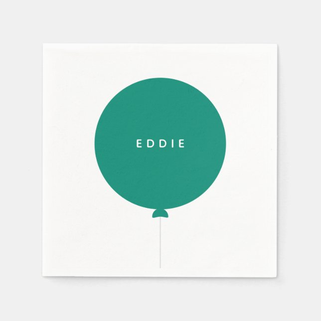 Minimalistisk ballong | Födelsedagsfest för Barn a Pappersservett (Framsidan)