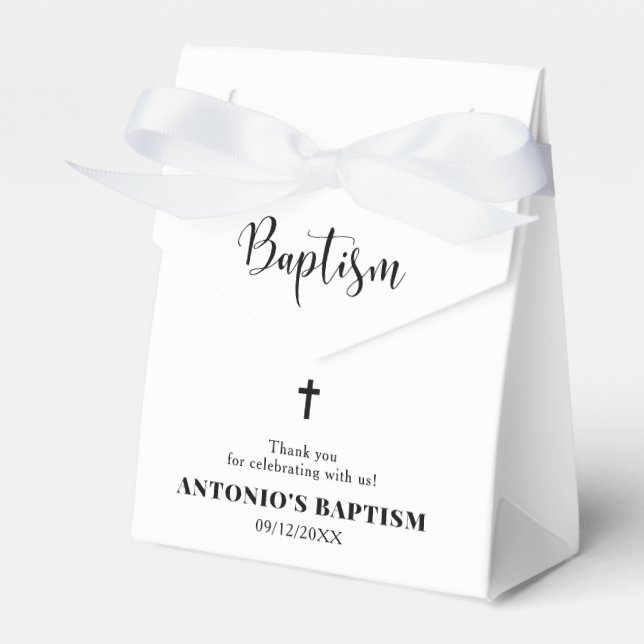Minimalistisk baptism-favoritruta presentaskar (Framsidan Sidan)