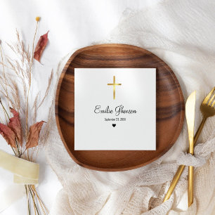Minimalistisk baptism, första komunion-bekräftelse pappersservett