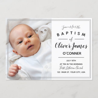 Minimalistisk baptism inbjudningar