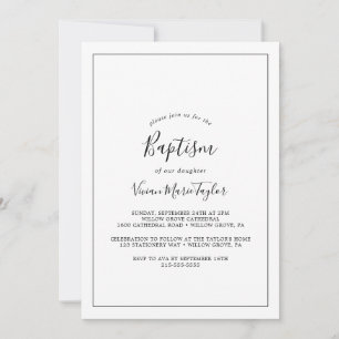 Minimalistisk baptism inbjudningar