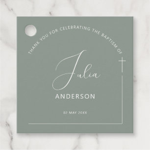 Minimalistisk baptismagasis gåvor etiketter