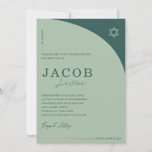 Minimalistisk Bar Mitzvah-inbjudan Modern Inbjudningar