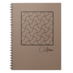 Minimalistisk bärbar dator med Beige Geometric Jou Anteckningsbok