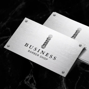 Minimalistisk barber Shop Modern Metall Hair Styli Visitkort
