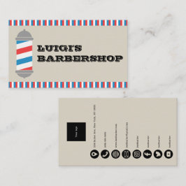 Minimalistisk Barberstolps Affärskort för Barberar Visitkort
