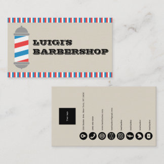 Minimalistisk Barberstolps Affärskort för Barberar Visitkort