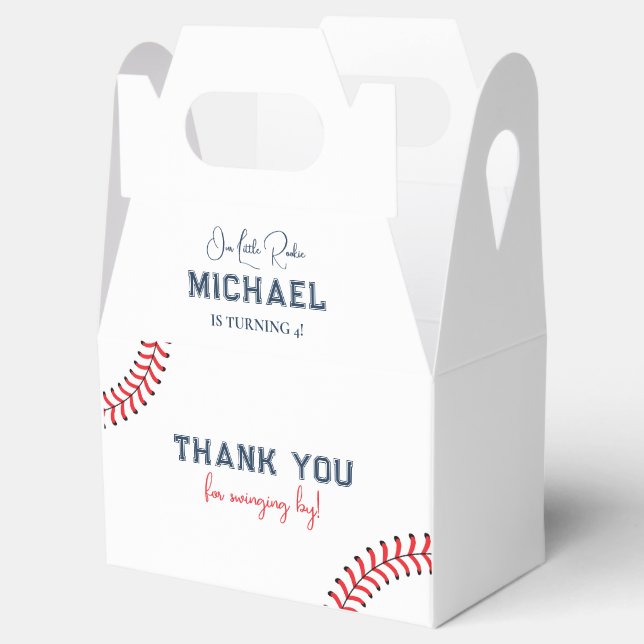 Minimalistisk baseball Stiches Gable Gift Box Presentaskar (Öppnad)
