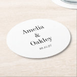 Minimalistisk Basic White Elegant bröllop Anpassni Underlägg Papper Rund<br><div class="desc">Papper Underlägg för minimalistisk grundläggande vit Elegant bröllop-Anpassningsbar-runda</div>