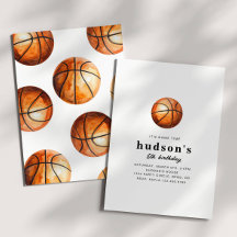Minimalistisk basketfödelseinbjudan