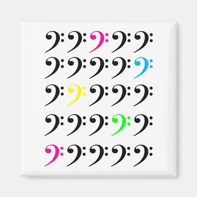 Minimalistisk Basklöver Rutnät Mönster Magnet (Framsidan)