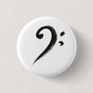 Minimalistisk Bass Clef - Bläck-penselsymbol på Knapp