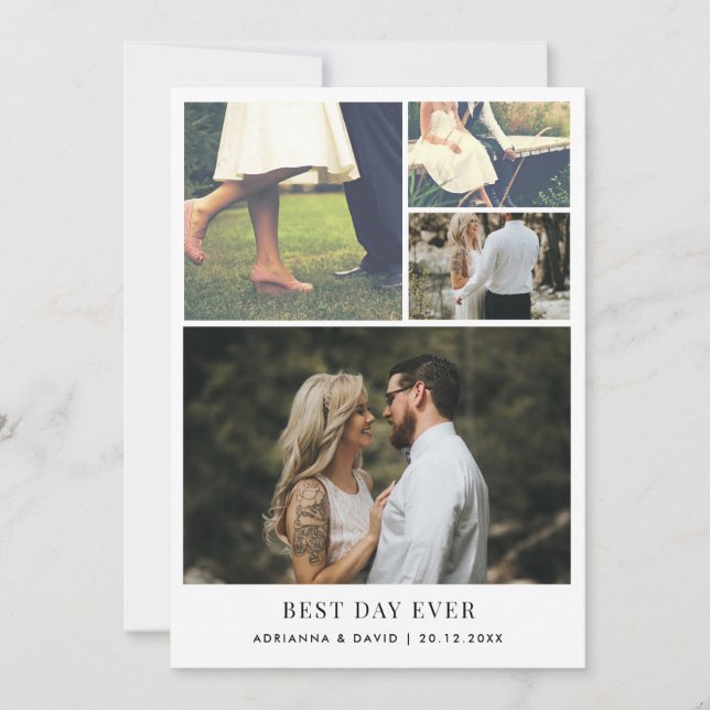 Minimalistisk bästa dag någonsin, ett par foto Brö Tack Kort (Framsida)