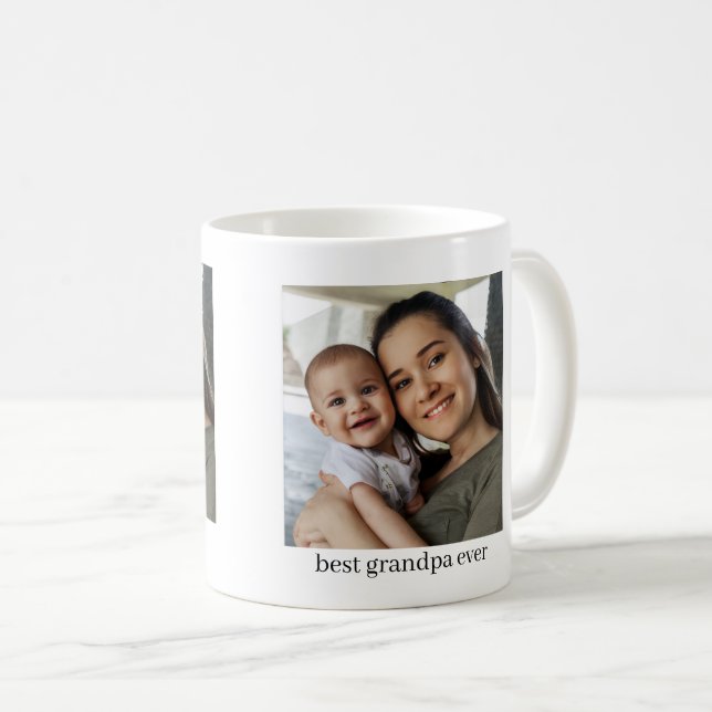 Minimalistisk Bästa Farfar Någonsin Foto Kaffe Mug Kaffemugg (Framsida höger)