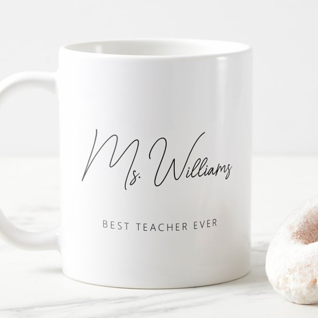 Minimalistisk bästa lärare någonsin kaffemugg (Best Teacher Ever Minimalist Coffee Mug. A cute way to say thank you!)