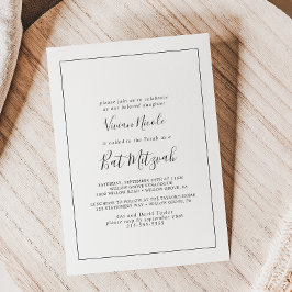 Minimalistisk Bat mitzvah Inbjudningar