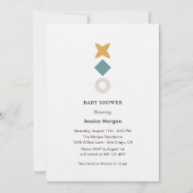 Minimalistisk Bauhaus Baby Shower-inbjudan