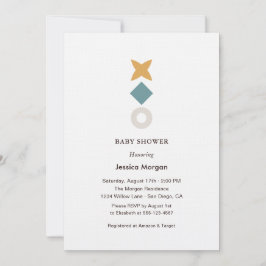 Minimalistisk Bauhaus Baby Shower-inbjudan Inbjudningar