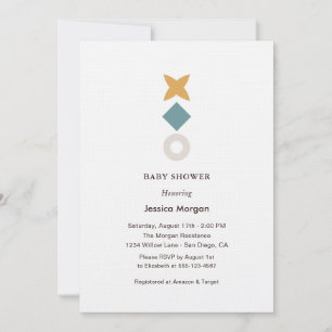 Minimalistisk Bauhaus Baby Shower-inbjudan Inbjudningar