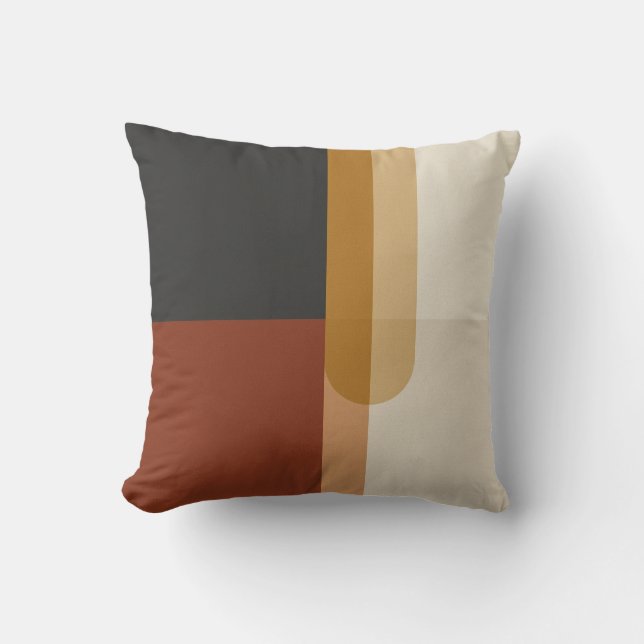 Minimalistisk Bauhaus-kudde – Abstrakt färgblock  Kudde (Framsida)
