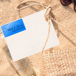 Minimalistisk Beach Azure Blue Bröllop Returadress Adressetikett