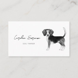 Minimalistisk Beagle Hund Ritning i Svart Och Vitt Visitkort