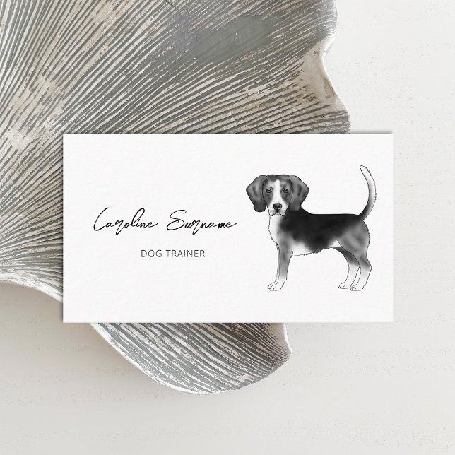 Minimalistisk Beagle Hund Ritning i Svart Och Vitt Visitkort (Skapare uppladdad)