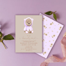 Minimalistisk Bearly Wait Lavendel Bebis-fest